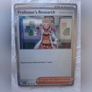 Pokemon Trading Card - Professor's Research - Silver and Orange